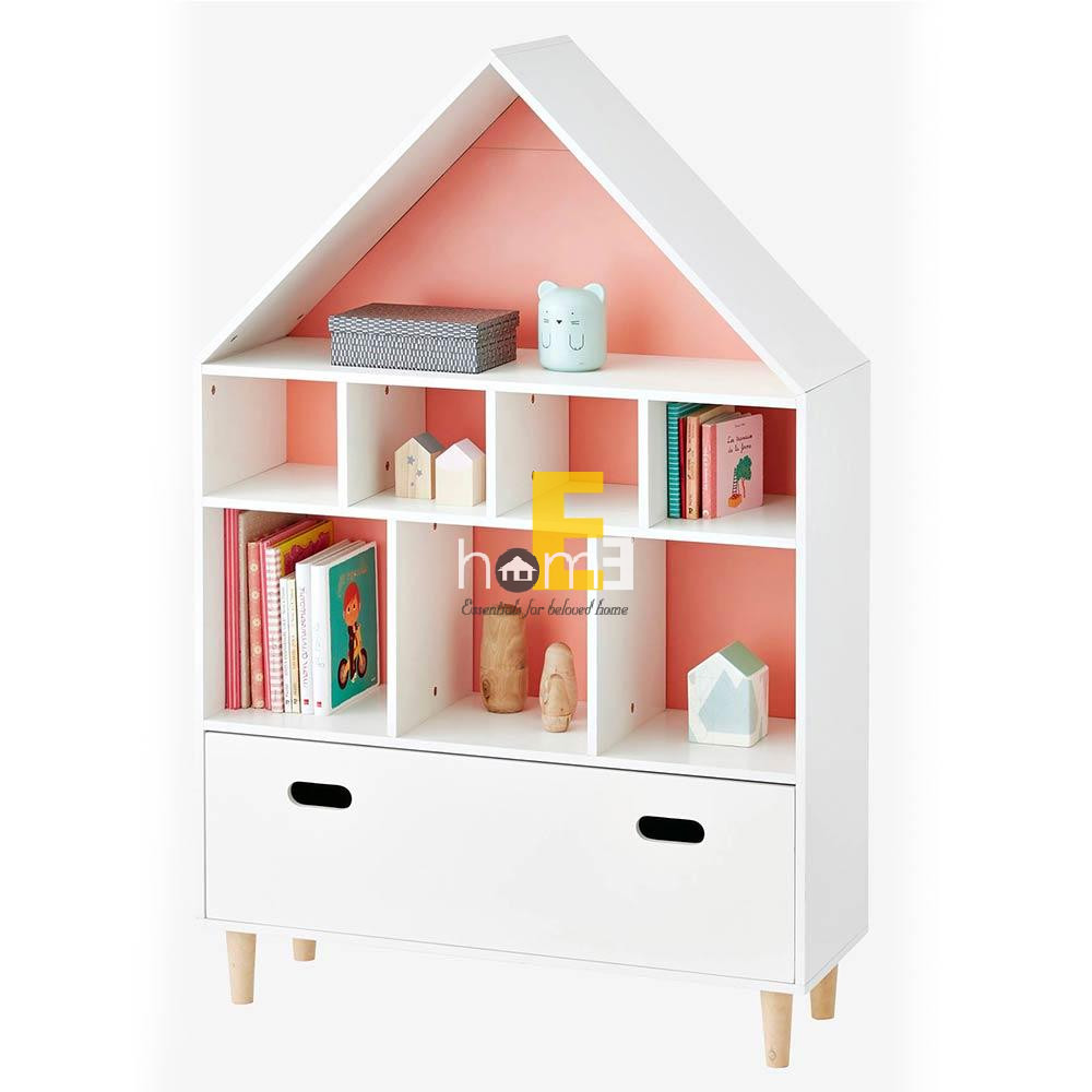 KTC002 - tủ kệ gỗ đựng sách và đồ đạc cho phòng ngủ các bé