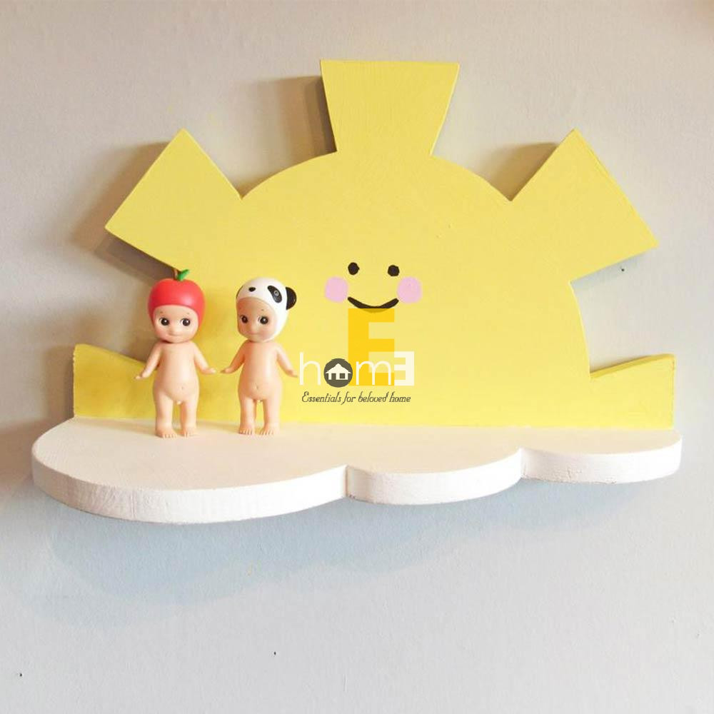 MiniDeco014 Kệ treo tường hình ánh mặt trời