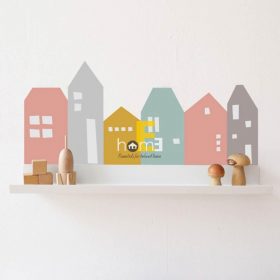 kệ treo tường hình ngôi nhà bằng gỗ