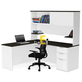 thiết kế bàn làm việc có kèm giá sách PPO007